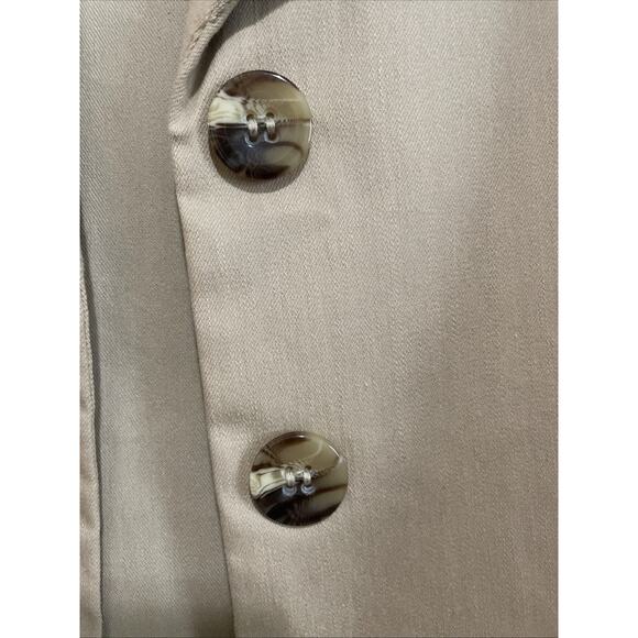 Women’s Cortelle Jacket 42 Beige 3/4 Sleeve Large Buttons Cotton Polyester - Picture 3 of 8